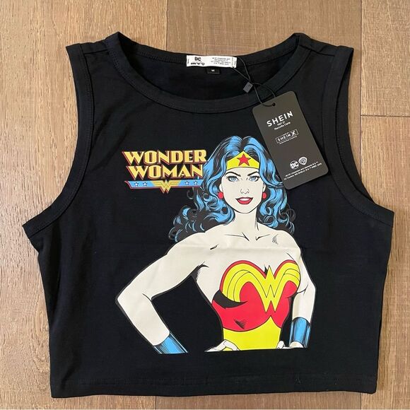 DC Comics By Shein Women Core X  Hero Cartoon Character Tank Top Black (Size M) - Picture 10 of 12